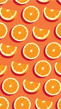 orange slices are arranged on an orange background