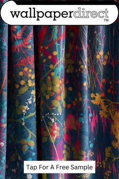 the wallpaper direct website is showing colorful curtains