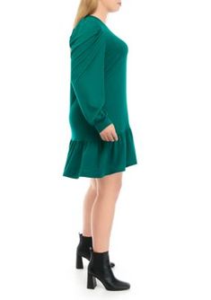 Pretty puff sleeves add chic drama to this dress from Crown & Ivy. | Crown & Ivy Women's Plus Size Long Sleeve Prairie Dress, Green, 2X Ivy Crown, Prairie Dress, Long Puff Sleeves, Puff Sleeves, Ivy, Puff Sleeve, Drama, Crown, Mini Dress