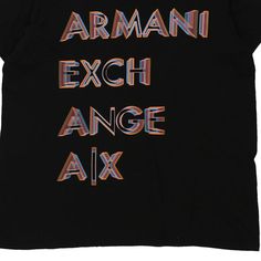 Description:Vintage black Armani Exchange t-shirt, fits large.GENDER: womens CONDITION: very good.STYLE: t-shirtERA: 1990sCOLOUR: blackFABRIC: cotton Retro Black Slogan Tops, Black Retro T-shirt With Text Print, Retro Black T-shirt With Slogan, Retro Black Tops With Logo Print, Black Retro Top With Logo Print, Vintage Black T-shirt With Graphic Design, 90s Black T-shirt With Graphic Design, Vintage Black T-shirt With Slogan, Vintage Black Slogan Tops