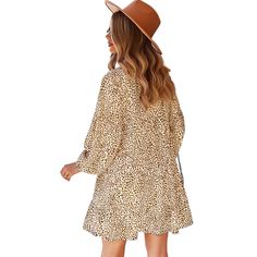 Khaki Leopard Print Holiday Long Sleeve Dress Fall Vacation Shift Midi Dress, Shift Midi Dress For Fall Vacation, Chic Long Sleeve Leopard Print Mini Dress, Casual Long Sleeve Dress For Fall Day Out, Winter Vacation V-neck Dresses, Winter Vacation Dresses With V-neck, Casual Long Sleeve Dress For Fall Brunch, Mini Dress For Fall Vacation, Fall Vacation Mini Dress