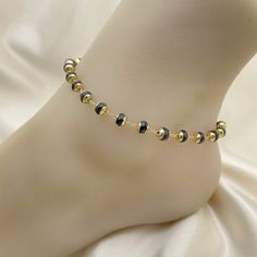 14K Gold-Filled Style Anklets! *Free Shipping on this Item for Limited Time only! Order Now! Product Highlights: * Style: 14K Gold-Filled Style * Quantity: Choose from single pieces or bulk orders of 3, 6, or 12 Items in a Pack - Your Choice * Color: Classic Gold * Weight: Lightweight  * Feels Like: Smooth and Comfortable experience * Black Onyx Bead Style Anklet * Package Weight: 1.0 * Package Dimensions: 4.0x 6.0x 0.1x inches * Designed for a snug, comfort fit * Jewelry Making Designer Wholesa Elegant Anklet, Vintage Aesthetics, Gold Anklet, Minimalist Chic, Onyx Bead, Classic Gold, Understated Elegance, Jewelry Making Supplies, Black Onyx