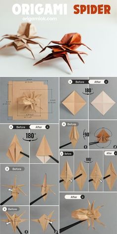 instructions to make an origami spider