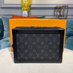 LV Soft Trunk Monogram Eclipse Canvas For Men Louis Vuitton Soft Trunk, Louis Vuitton Shirt, Chanel Shirt, Matte Black Hardware, Evening Clutch Bag, Black Hardware, Vuitton Bag, Tote Backpack, Black Belt