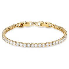 Check out the deal on Swarovski White Tennis Deluxe Bracelet, Gold Tone at Borsheims Bracelet Tennis, Swarovski Bracelet, Gold Bracelet For Women, White Crystals, Gold Plated Bracelets, Chain Anklet, Swarovski Jewelry, Charm Gift, Ear Jewelry