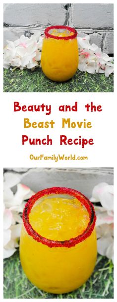 the beauty and the beast movie punch recipe is made with orange juice, pineapples,