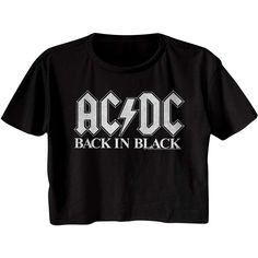 PRICES MAY VARY. YOU ROCK! ACDC vintage style clothing. Rock band apparel for rockers with style YEP, IT'S OFFICIAL! Our cool ladies crop tops are 100% authentic and officially licensed. These super comfy crop tops are designed and printed in the USA by American Classics, a leader in high-quality retro, vintage style apparel since 1994 HIGH QUALITY COMFY & COOL: poly/cotton blend ladies crop top for women. These womens tops pair well with jeans, shorts and leggings. EASY CARE machine wash, tumbl Camisa Rock, Womens Black Shorts, Back In Black, Rock And Roll Bands, Band Shirts, Outfit Style, Ac Dc, Crop Tshirt, Black Crop