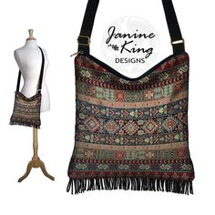 Boho Tapestry Bag, Bohemian Fringe Purse, Cross Body Hobo Bag, Crossbody Bag, Kilim Bag, Tapestry Fa Bohemian Tapestry Shoulder Bag For Everyday Use, Everyday Bohemian Tapestry Shoulder Bag, Tapestry Shoulder Bag With Removable Pouch, Bohemian Multicolor Tapestry Bags, Tapestry Shoulder Bag With Adjustable Strap, Black Tapestry Bags For Everyday Use, Black Tapestry Bag For Everyday Use, Multicolor Tapestry Bag For Daily Use, Daily Use Multicolor Tapestry Bags