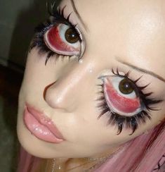 Interesting Makeup Ideas, Weird Eye Makeup, Creepy Eye Makeup, Makeup Horor, Drag Make-up, Clown Halloween, Hello Kitty Makeup, Horror Makeup