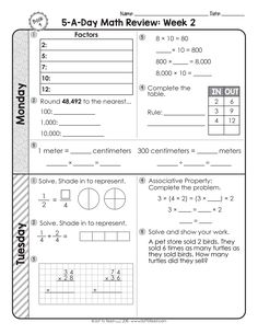 printable worksheet for 5th grade math