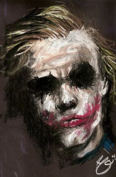 a drawing of the joker with his face painted