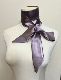 Elegant, hand-cut, and tailored from 100% silk charmeuse, this versatile scarf adds a sophisticated touch to any look. *Sizes: *1" x 60" *1.5" x 60" *2" x  60" 1.Skinny Scarf: *Ideal for casual and formal looks. *Can be styled around the neck, wrist, or tied to a handbag. 2.Silk Scarf: *A versatile piece for bridal parties or as luxurious gifts. *Can be used as a hair wrap or draped elegantly over shoulders. 3.Hair Bows: *Great for bridesmaids or flower girls. *Can be embellished with pearls, be Troll Oc, Bridesmaid Scarves, Hell Lila, Purple Scarf, Silk Scarf Hair, Scarf Hair, Purple Scarves, Bows Hair, Scarf Silk