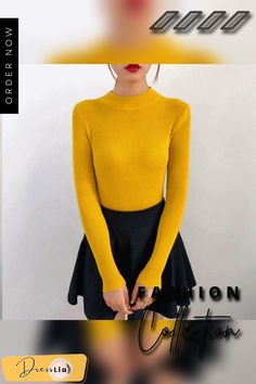 Autumn Winter Women Pullovers Sweater Knitted Korean Elasticity Casual Jumper Fashion Slim Turtleneck Warm Female Sweaters Trendy High Neck Knit Top For Winter, Yellow Long Sleeve Winter Tops, Yellow Long Sleeve Tops For Winter, Yellow Knitted Long Sleeve Sweater, Yellow Turtleneck Sweater For Fall, High Neck Knit Sweater Solid Color, Yellow Long Sleeve Knitted Sweater, Yellow Turtleneck Top For Winter, High Neck Knit Sweater In Solid Color