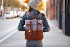 Greenpoint Convertible Backpack Tote | Canopy Verde Tweed Accessories, Eco Backpack, Laptop Tote, Laptop Rucksack, Oversized Tote, Work Tote, Convertible Backpack, Vegan Leather Bag, Canvas Backpack