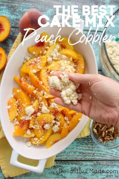 the best cake mix for peach cobbler is made with fresh peaches and cottage cheese