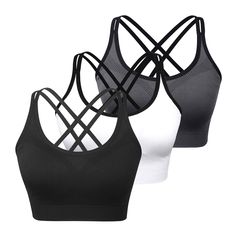 PRICES MAY VARY. COMFORTABLE & SOFT FABRIC: Medium Fit Cups for 30D/32C/32D/34A/34B/36A/36B. The Women Padded Sports Bra is made of 92% Nylon and 8% Spandex, High Performance Stretchy, Super Breathable, Smooth and Sweat-wicking, keep you cool and dry. SEXY CRISSCROSS STRAPS: Sexy Cross Back Design of the Criss Cross Bras offers a extra back support, beautiful look and flexible range of motion, letting you twist with ease during your workout, providing you all-day comfort. REMOVABLE PADS: This Wo Criss Cross Bra, Sports Bra Design, Workout Bra, Running Bra, Medium Support Sports Bra, Bra Size Charts, Womens Sports, Strappy Sports Bras, Seamless Sports Bra