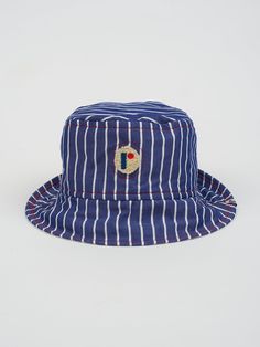 Bucket | indigo patch - Rally Club Front Striped Cotton Casual Hat, Striped Cotton Hat With Curved Brim, Casual Striped Bucket Hat With Curved Brim, Fred Segal, Denim Bucket Hat, Pop Color, Free Spirit Style, Hat Patches, Color Stripes