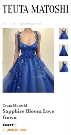 Elegant Floral Embroidered Ball Gown For Gala, Blue A-line Ball Gown For Formal Occasions, Elegant Floral Embroidered Ball Gown For Prom, Elegant Ball Gown With Floral Embroidery, Elegant Floral Embroidered Dresses For Debutante Ball, Elegant Floral Embroidered Evening Dress For Debutante Ball, Elegant Floral Embroidery Evening Dress For Debutante Ball, Blue A-line Ball Gown For Debutante Ball, Floral Embroidered Ball Gown With Fitted Bodice For Gala