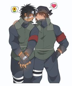 two anime characters hugging each other