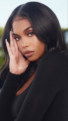 lori harvey How To Pose With Hands On Face, Lori Harvey Photoshoot, Lori Harvey Aesthetic, Celebrity Headshots, Remove Makeup From Clothes, Hair Extensions For Short Hair, Ig Models, Black Ponytail Hairstyles