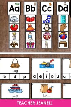 the alphabet and numbers flash cards are shown with pictures on them to help students learn how to