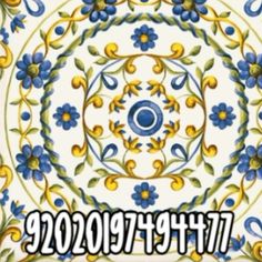 an artistic tile with blue flowers and the words 17th epoloie written in it