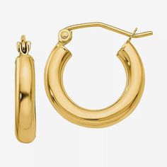 Features: Huggie, Quick ShipEarring Back: HingedShape: RoundMetal Color: YellowEarring Length: 16mmEarring Width: 3mmMetal: 14k GoldCare: Wipe CleanEarrings Style: Hoop EarringsCountry of Origin: Imported Earrings Hoop, Jewellery And Watches, Fine Jewelry, Hoop Earrings, Women Jewelry, Gold, Quick Saves, Color