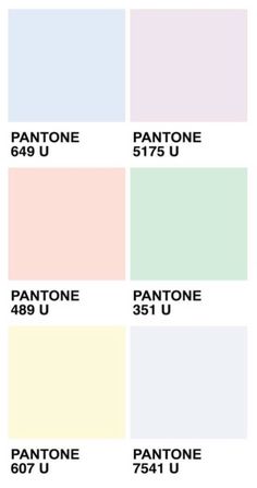 pantone's color chart with the names and colors for each type of paint