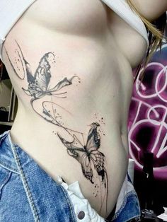 Sexiest Tattoo Locations For Women, Boss Tattoo, Tato Minimal, Torso Tattoos, Chest Tattoos For Women, Geniale Tattoos, Gothic Tattoo, Makeup Tattoos, Dream Tattoos