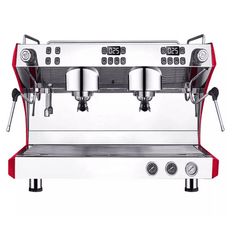 an espresso machine is shown on a white background