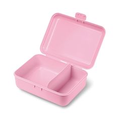 a pink lunch box on a white background