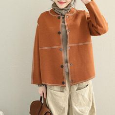 Button Down Sweater, Perfect Coat, Women Fashion Edgy, Cardigan Sweater Coat, Sweater Coat, Coat Outfits, Coat Women, Casual Tops For Women, 여자 패션