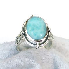 Solid 925 Sterling Silver Larimar Ring, Unique Handmade Ring, Larimar Rings, Fine Silver Ring, Blue Larimar Rings Product:- Ring Modal no:- U254 Metal:- 925 Sterling Silver Gemstone :- Larimar Gemstone size:- Oval Finishing:- Shiny Silver We are using Pure 925 (Stamped) Sterling Silver with Natural Gemstone Jewelry, all of our jewelry designs are Handmade. We are adding new creative designs in our store regularly, for new handmade stuff please get touch with our store. We always try to provide b Blue Gemstone Rings, Larimar Ring, Larimar Rings, Larimar Jewelry, Larimar Stone, Blue Gemstones, Silver Blue, Boho Rings, Bohemian Jewelry