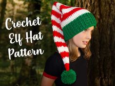 Christmas Crochet Elf Hat Pattern Crochet Pattern for - Etsy Elf Hat Pattern, Crochet Santa Hat Pattern, Crochet Elf Hat Pattern, Crochet Elf Hat, Crochet Elf, Santa Hat Pattern, Crochet Santa Hat, Crochet Christmas Hats, Elf Stocking