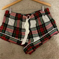 Victoria’s Secret Plaid Flannel Pajama Shorts New Size Large Vs Y2k Pj Shorts, Flannel Pajamas, Pajama Shorts, Plaid Flannel, Dream Wardrobe, Women's Intimates, Victoria’s Secret, Red Green, Victoria's Secret