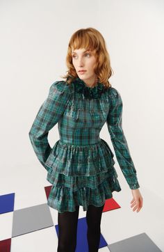 Green Tartan, Stock Clearance, Tartan Pattern, Neck Ruffle, British Indian, Caribbean Netherlands, Brunei, Pretty Things, Tartan