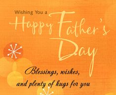 a happy father's day card with an orange background