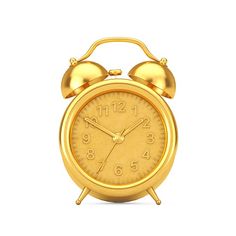 an alarm clock with two bells on the front and back of it, against a white background