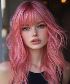 Combine the elegance of a pink ombre with the softness of long bangs. Visit our page for tips on achieving this graceful style. Save this pin for a beautiful and sophisticated look! #PinkOmbre #LongBangs #SophisticatedHair Blue And Pink Hair, Pink Goddess, Pink Hair Color Ideas, Long Pink Hair, Graceful Style, Pink Hair Color, Sophisticated Hairstyles, Pastel Pink Hair