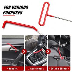 car door handle for various purposes, including levers and handles to adjust the steering wheel