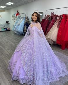 Ball Gown With Cape, Purple Lifestyle, Lavender Quince Dresses, Lilac Quinceanera Dresses, Lavender Quinceanera Dresses, Lavender Quinceanera, Purple Quince