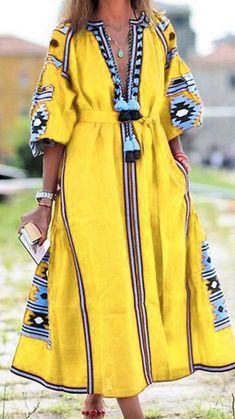 Looks Country, Bohemian Maxi, Printed Long Dresses, Ethnic Print, Mid Length Skirts, Women Maxi, Bohemian Dress, Seville, Lantern Sleeves