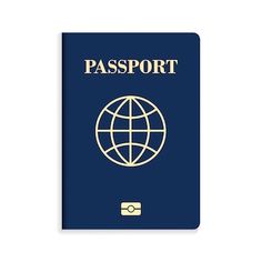 a blue passport with the word passport on it