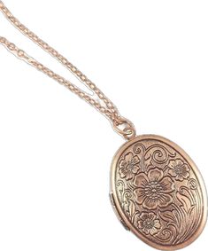 Engraved Flower Pendant Necklace For Keepsake, Keepsake Flower Charm Locket Necklace, Vintage Flower Pendant Necklace Keepsake, Vintage Locket Necklace As Keepsake, Vintage Flower Pendant Necklace For Keepsake, Vintage Flower Pendant Keepsake Necklace, Spiritual Locket Charm Necklace For Keepsake, Bronze Locket Necklace For Anniversary, Bronze Medallion Necklace For Memorial