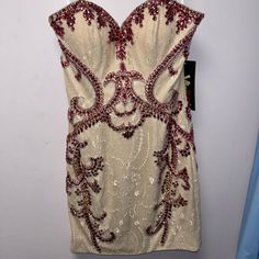 Strapless Formal Dress. Never Worn. Size 6. Embellished Fitted Strapless Dress For Homecoming, Strapless Formal Dress, Hoco Dress, Prom Dress Inspiration, Strapless Floral Dress, White Halter Maxi Dress, Dress Inspiration, Maxi Gowns, Corset Dress