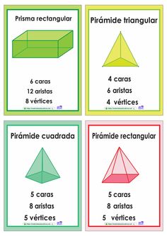 four different types of shapes that are in spanish