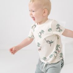 Dinos are in! And so are you, with this dino-print organic Cedar Tee. This t-shirt is made from organic cotton, so you can rest assured that your little one is wearing something eco-friendly and safe. It's also handmade, so we can ensure that each shirt is high quality and special. Give your child the gift of style and comfort with this fun new shirt that will make their friends jealous (but secretly wish they had one too). Available in size NB-9/10 CARE INSTRUCTIONS: Machine wash cold Gentle Cy Dino Print, Natural Detergent, Harmful Chemicals, Handmade Natural, Sensitive Skin, Sustainability, Little One, Care Instructions, Organic Cotton