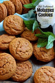 some cookies are on a table with leaves