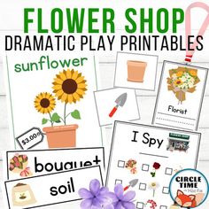 the flower shop dramatic play printables are perfect for kids to practice their phonicic skills