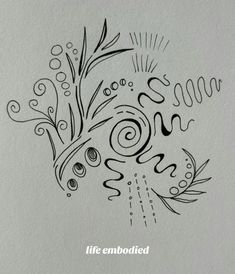 an artistic drawing on paper with the words life emboded